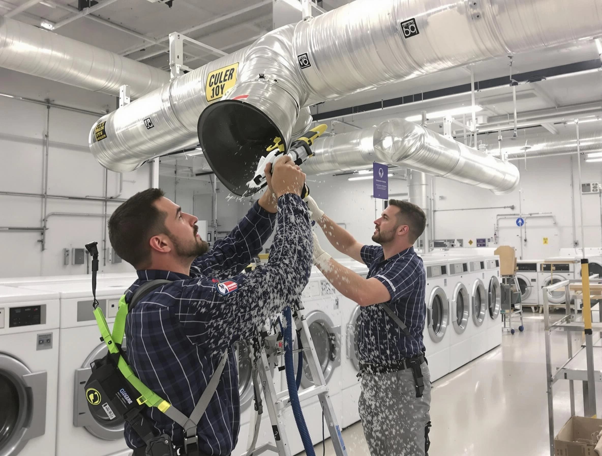 Gilbert Dryer Vent Cleaning team performing large-scale commercial dryer vent cleaning in Gilbert
