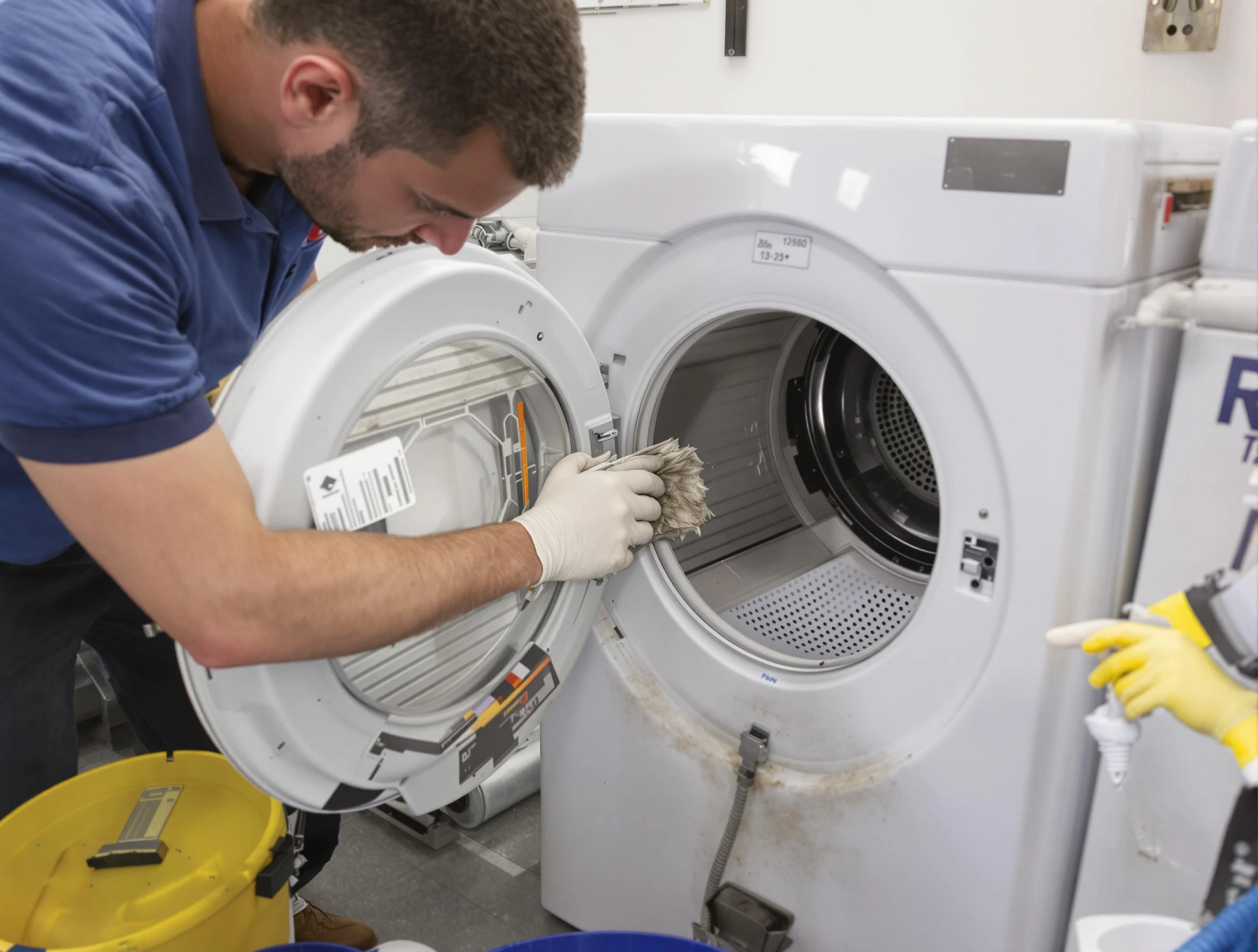 Gilbert Dryer Vent Cleaning specialist performing detailed lint trap cleaning service in Gilbert