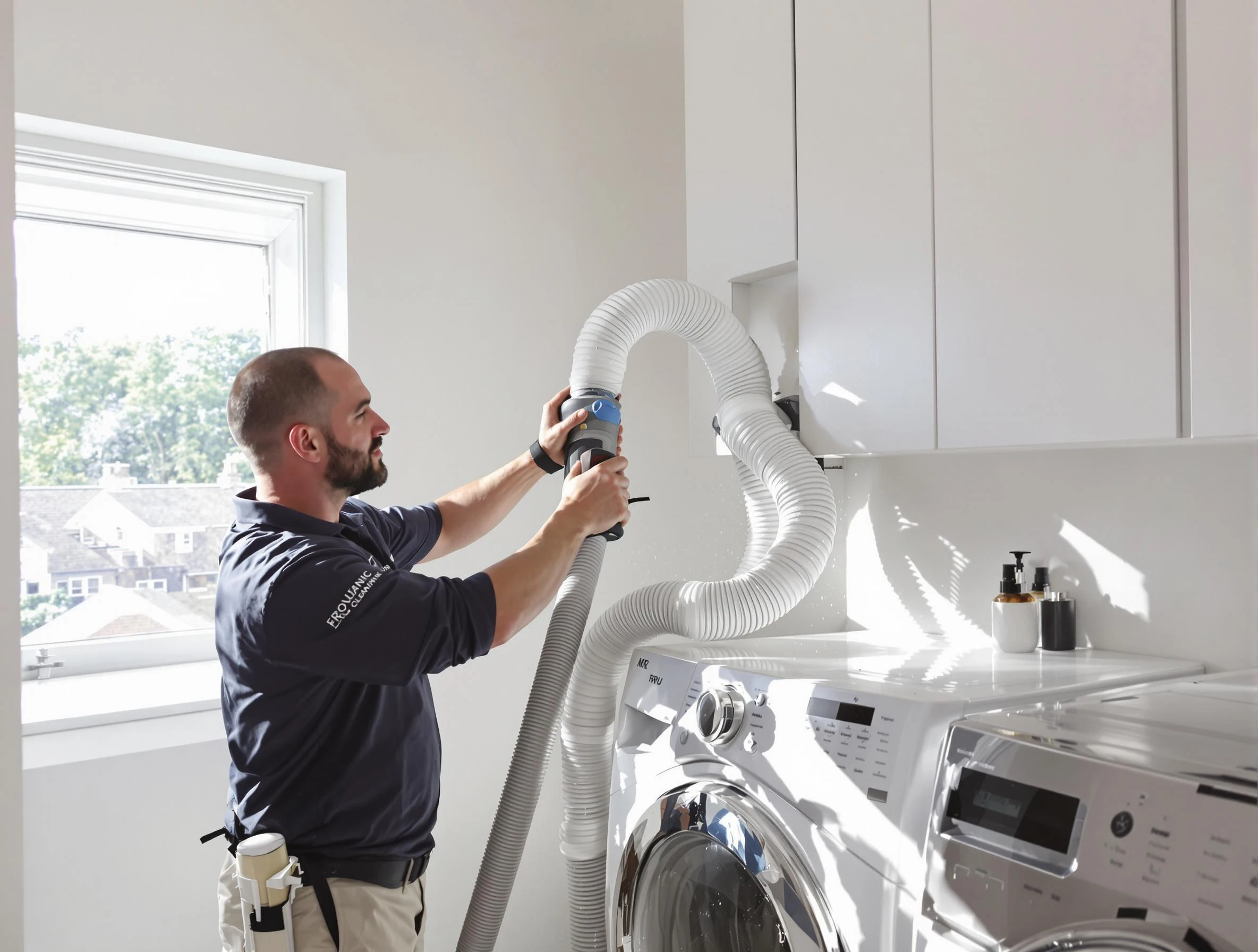 Certified Gilbert Dryer Vent Cleaning technician performing dryer vent cleaning in Gilbert